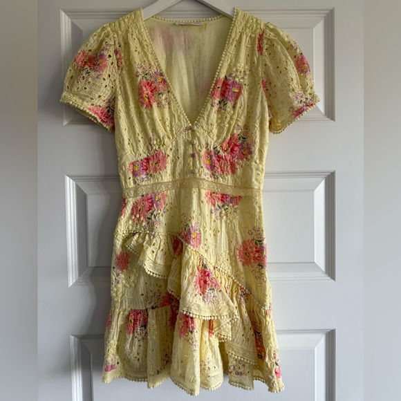 LOVESHACKFANCY Bea Cotton Eyelet Mini Dress - Picture 4 of 16